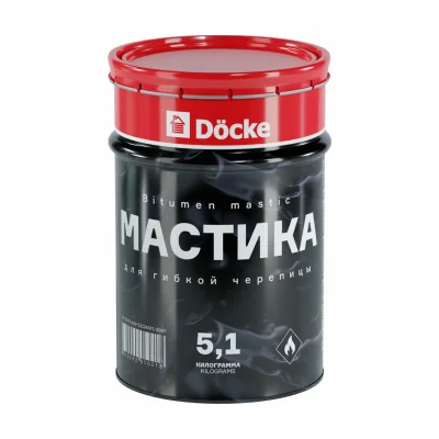 МАСТИКА DOCKE ДЛЯ ГИБКОЙ ЧЕРЕПИЦЫ 5л = 4,2кг